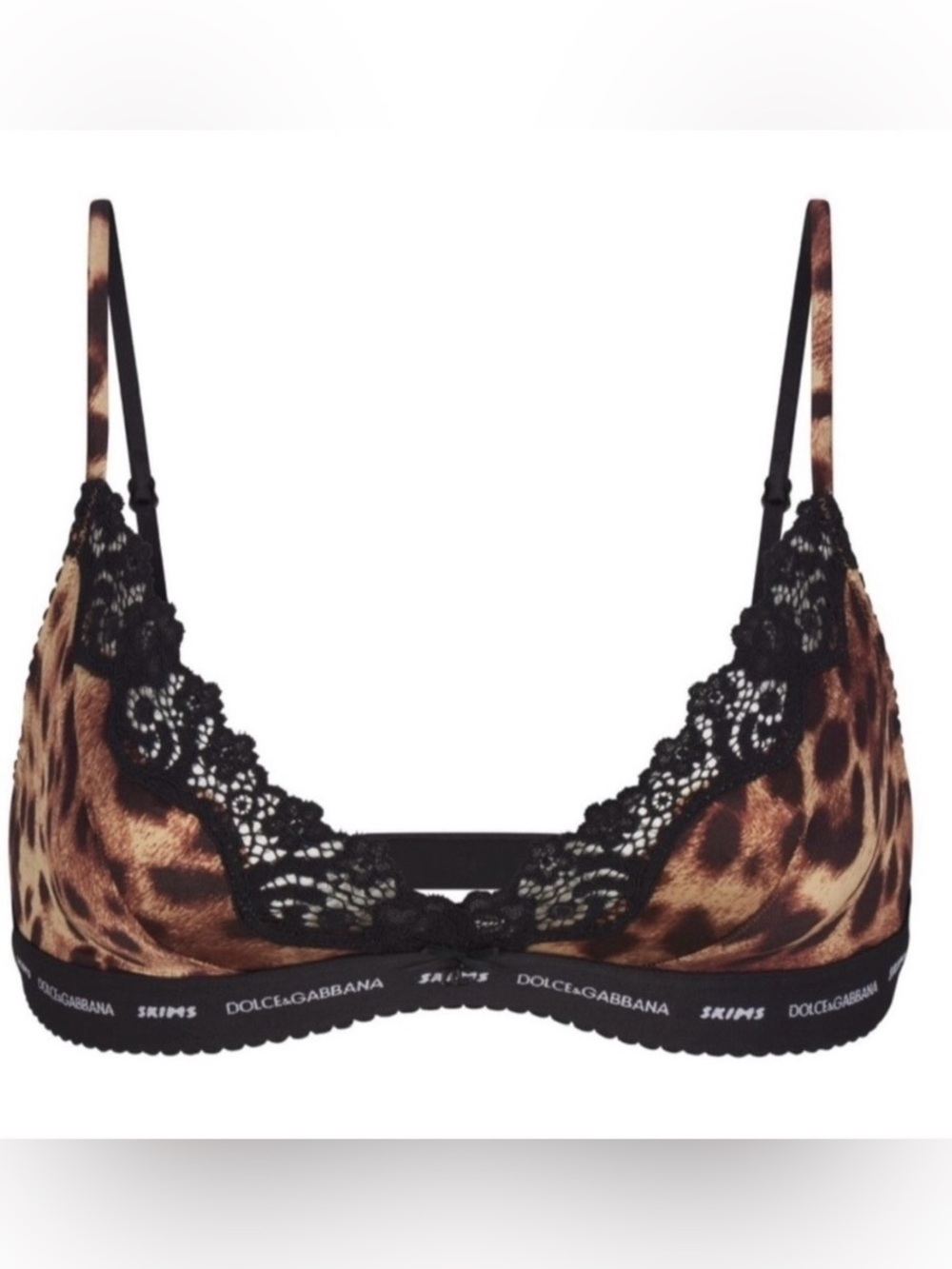 SKIMS x DOLCE & GABBANA Leopard-Print Lace Trim Bralette - Picture 2 of 6